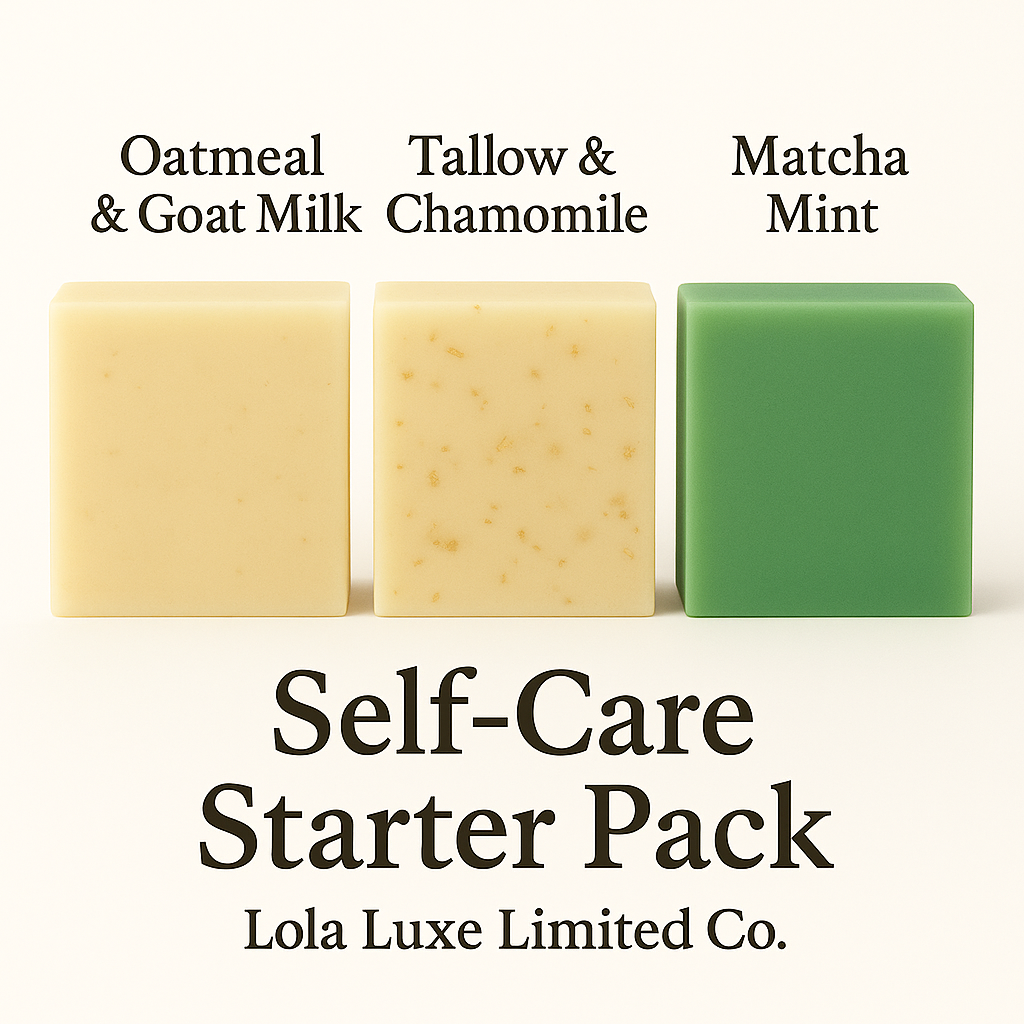 Self-Care Starter Pack – Handmade Soap Gift Set: Oatmeal, Chamomile, Matcha Mint