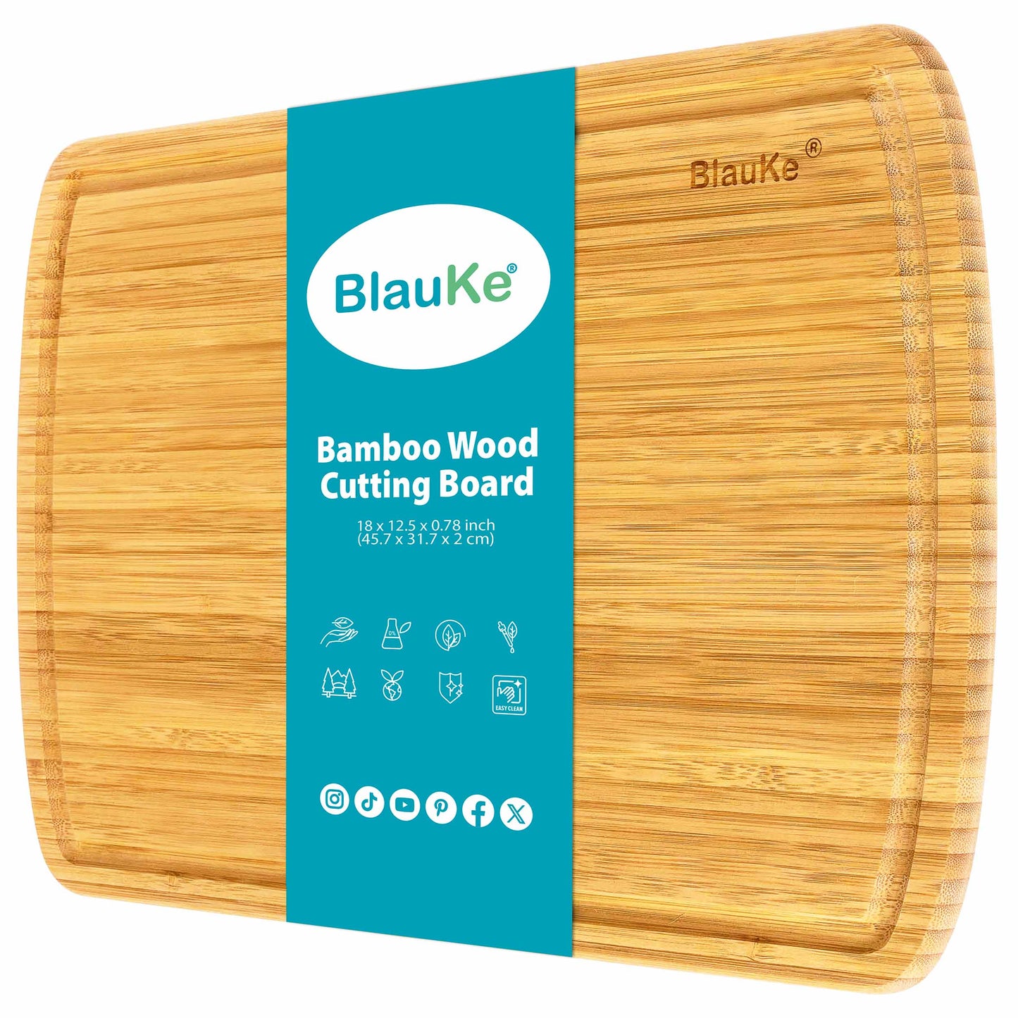 Extra Large Wood Cutting Board 18x12 Inch With Juice Groove, Serving Tray