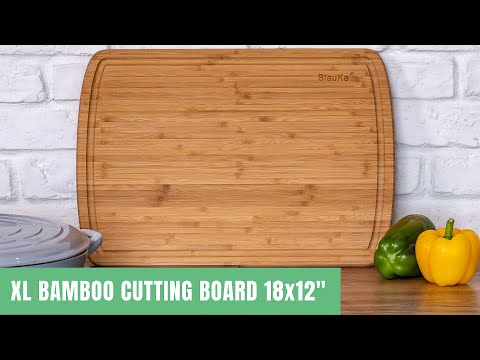 Extra Large Wood Cutting Board 18x12 Inch With Juice Groove, Serving Tray