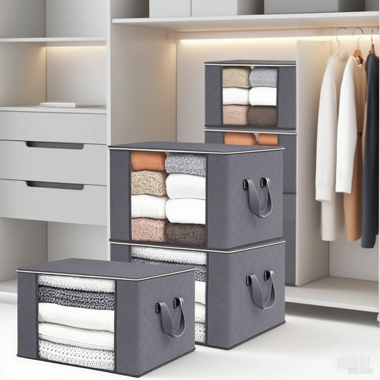 Foldable Storage Bags Large Capacity Moisture-proof Clothing Blanket Containers for Wardrobes Dorms Closet Bedroom