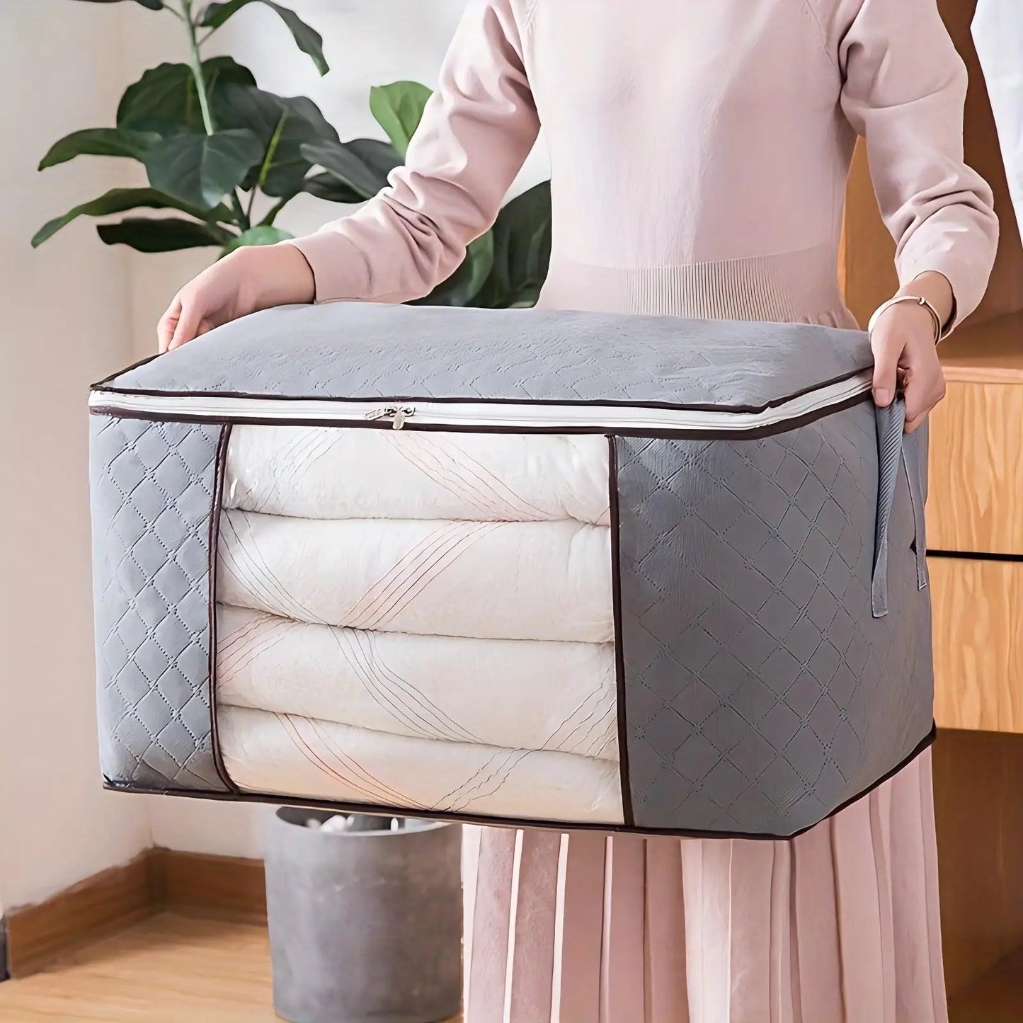 Foldable Storage Bags Large Capacity Moisture-proof Clothing Blanket Containers for Wardrobes Dorms Closet Bedroom