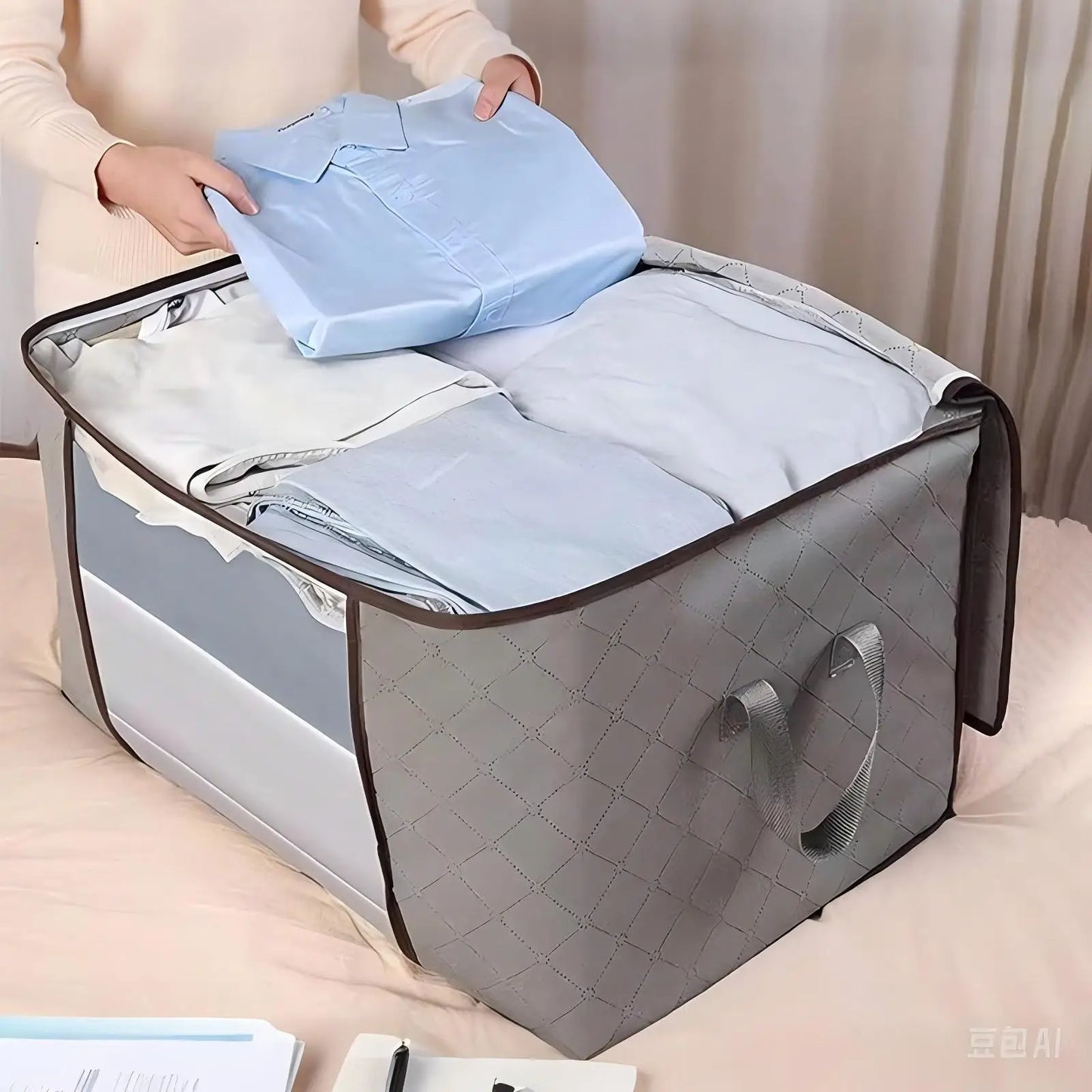 Foldable Storage Bags Large Capacity Moisture-proof Clothing Blanket Containers for Wardrobes Dorms Closet Bedroom