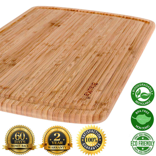 Extra Large Wood Cutting Board 18x12 Inch With Juice Groove, Serving Tray
